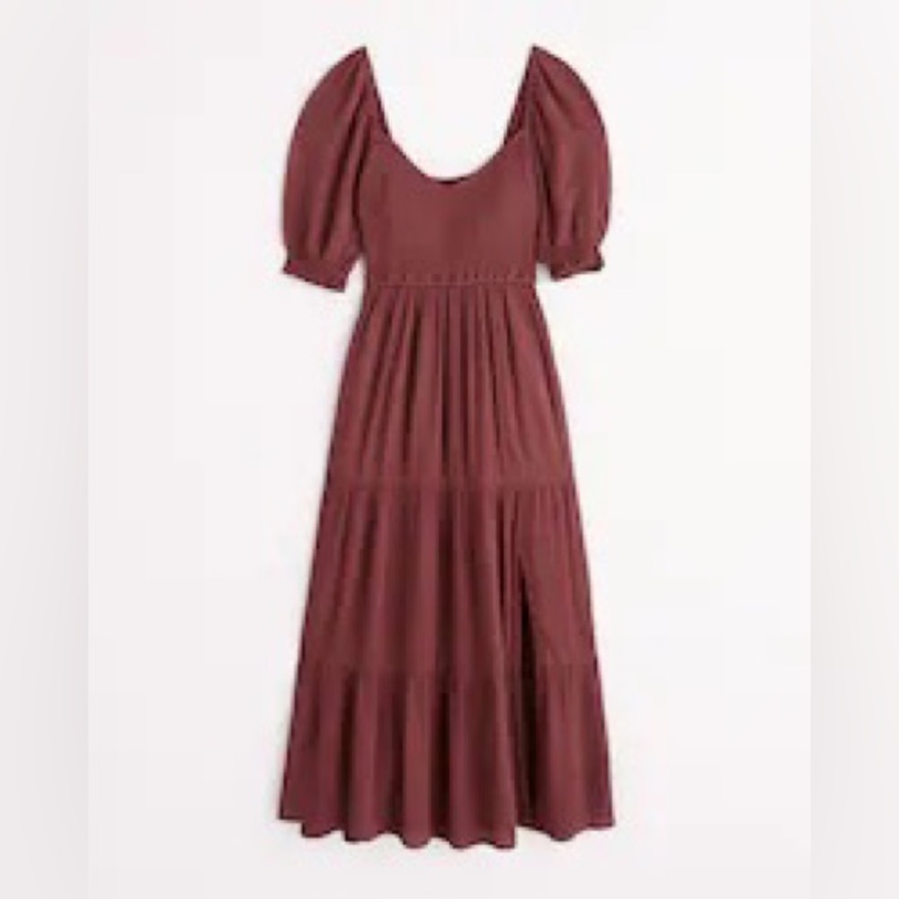 Abercrombie short puff sleeve midi dress